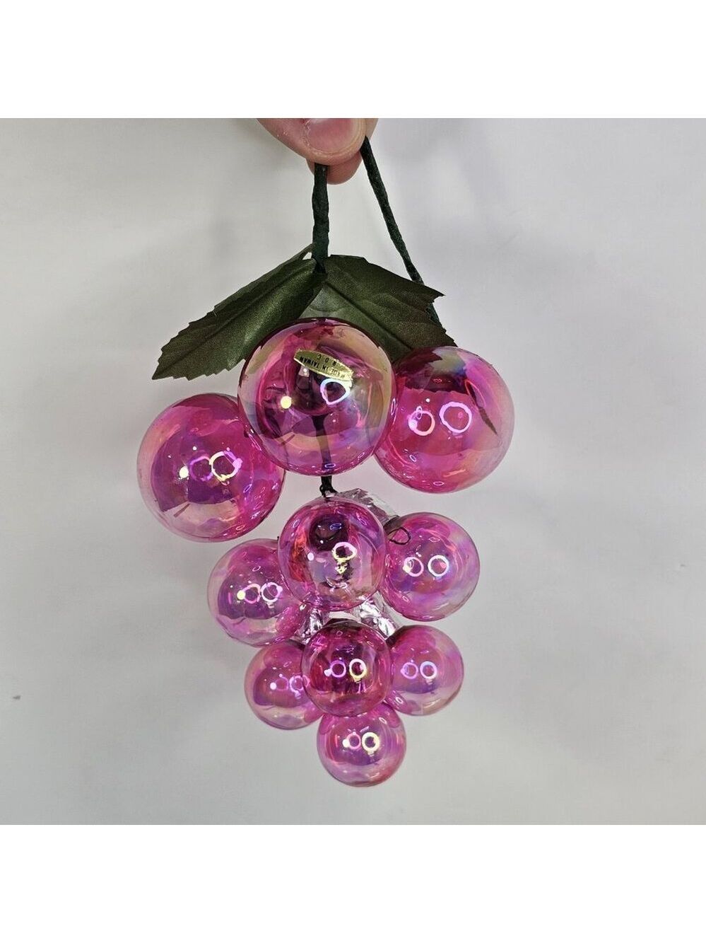 Silvestri Vintage Christmas Ornament Grape Cluster Glass Iridescent Pink Red - Picture 2 of 13